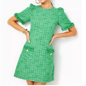 Lilly Pulitzer Green Tweed Midi Dress